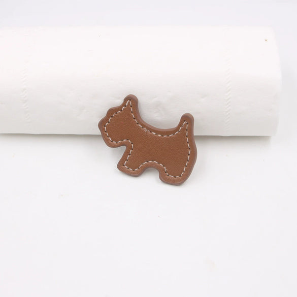Retro Leather Phone Case Accessories With Puppy Design And Electroplating Treatment