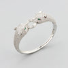 Retro Leopard Full Rhinestone Double Ended Bracelet Ring Set Electroplated Copper Fashion Hand Jewelry For Women