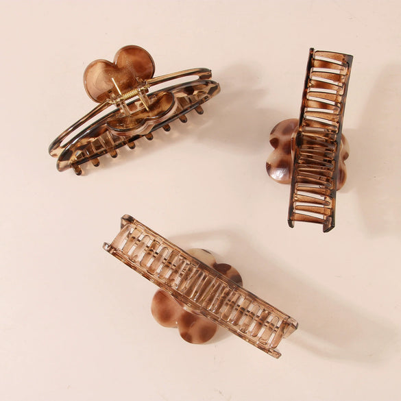 Retro Leopard Pattern Hair Shark Clip Baking Paint Women's Hair Accessories