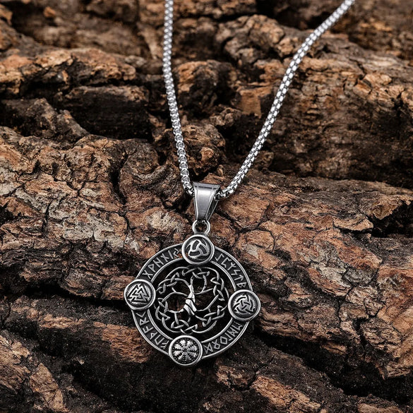 Retro Letter Tree 304 Stainless Steel Polishing Hollow Out Men'S