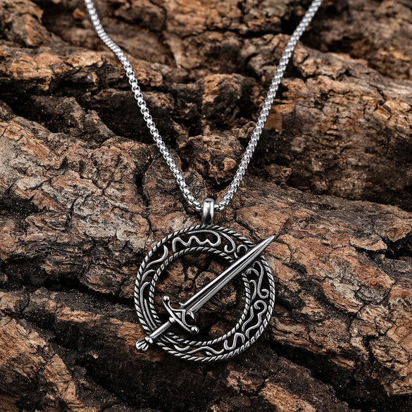 Retro Letter Tree 304 Stainless Steel Polishing Hollow Out Men'S