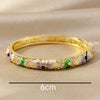 Retro Light Luxury Cloisonne Hollow Enamel & Oil Dripping Daisy Flower Single Layer Bracelet