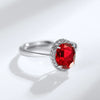 Retro Light Luxury Cultivated Emerald And Red Treasure Ring Silver 925 Geometric Set With Diamonds For Women