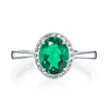Retro Light Luxury Cultivated Emerald And Red Treasure Ring Silver 925 Geometric Set With Diamonds For Women
