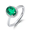 Retro Light Luxury Cultivated Emerald And Red Treasure Ring Silver 925 Geometric Set With Diamonds For Women