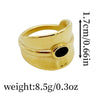 Retro Light Luxury Geometric Stainless Steel 18K Goldplated Ring