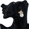 Retro Light Luxury Metal Flower Earrings With Resin Rose And Butterfly Design For Women