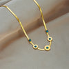 Retro Light Luxury Natural Turquoise Titanium Steel Snake Bone Chain Necklace With Geometric Design And Electroplating