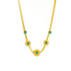 Retro Light Luxury Natural Turquoise Titanium Steel Snake Bone Chain Necklace With Geometric Design And Electroplating