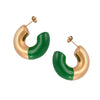 Retro Light Luxury Niche Design 316L Stainless Steel Gold Plated Geometric C Shaped Glazed Dripping Oil Earrings For Women