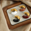 Retro Light Luxury Niche Design 316L Stainless Steel Gold Plated Geometric C Shaped Glazed Dripping Oil Earrings For Women