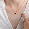 Retro Light Luxury Square Mixed Gem Inlay Multicolor Zircon Pendant 316L Stainless Steel Necklace Jewelry With Electroplating And Geometric Design