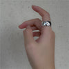 Retro Lingge Sterling Silver Polishing Open Ring