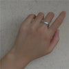 Retro Lingge Sterling Silver Polishing Open Ring