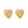 Retro Love Heart Shape Stainless Steel Earrings With Electroplating For Women