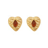 Retro Love Heart Shape Stainless Steel Earrings With Electroplating For Women