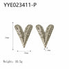 Retro Love Heart Shaped Stainless Steel Earrings 18K Gold Plated Vacuum Real Gold Electroplated In Pvd Furnace For Women Wholesale