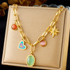 Retro Love Sticky Pearl Collarbone Necklace With Pink Flower And Bow Stainless Steel O Word Chain Electroplated