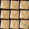 Retro Love Sticky Pearl Collarbone Necklace With Pink Flower And Bow Stainless Steel O Word Chain Electroplated