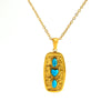 Retro Love Turquoise 316L Stainless Steel And 316L Stainless Steel Pendant Geometric Goldplated Necklace