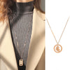 Retro Lucky Chain Heart Necklace 316L Stainless Steel 18K Gold Plated Women's
