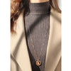 Retro Lucky Chain Heart Necklace 316L Stainless Steel 18K Gold Plated Women's