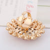 Retro Luxury Alloy Adjustable Open Ring With Crystal Glass Diamond Flower Design For Couples