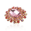 Retro Luxury Alloy Adjustable Open Ring With Crystal Glass Diamond Flower Design For Couples