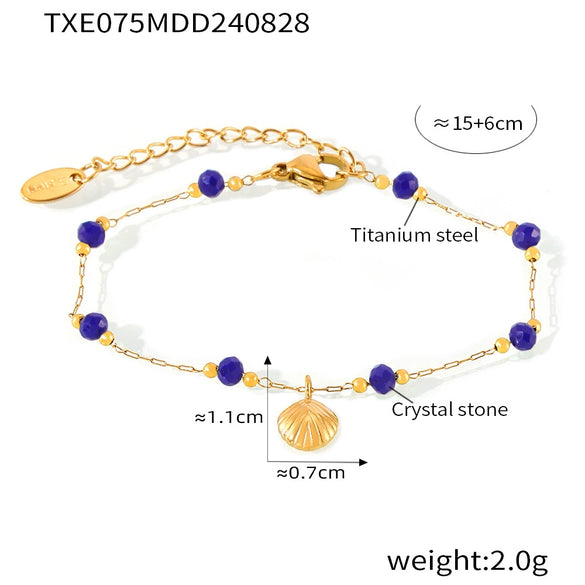 Retro Marine Starfish Shell Pendant Jewelry Set For Women Titanium Steel Electroplated Necklace Earrings Bracelet