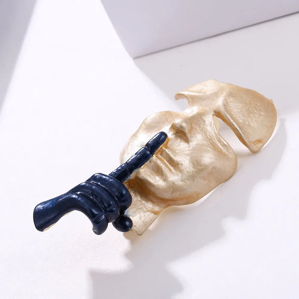 Retro Mask Alloy Stoving Varnish Women'S Brooches