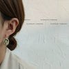 Retro Matte Geometric Carved Copper Earrings With Electroplated Finish And Cartoon Character Style For Women
