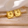 Retro Medieval Stainless Steel Goldplated Geometric Earrings Earclip