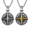 Retro Men's Navigator Compass Pendant Necklace In Stainless Steel With Polishing