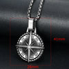 Retro Men's Navigator Compass Pendant Necklace In Stainless Steel With Polishing