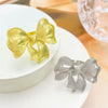 Retro Metal Bow Ring With Microinlaid Pink Zircon Electroplated For Women