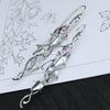 Retro Metal Plant Leaf Vine Diamond Earrings For Women