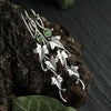 Retro Metal Plant Leaf Vine Diamond Earrings For Women