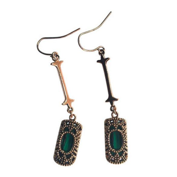 Retro Metal Rectangular Geometric Electroplated Earrings