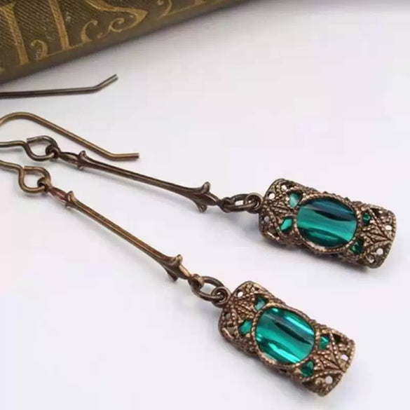 Retro Metal Rectangular Geometric Electroplated Earrings