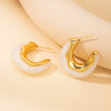 Retro Metallic Amber U Shape Titanium Steel Electroplated Women's Earrings