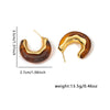Retro Metallic Amber U Shape Titanium Steel Electroplated Women's Earrings