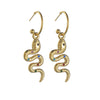 Retro Microinlaid Snakeshaped Titanium Steel Earrings For Women With Electroplating Treatment And Awn Star Design