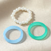 Retro Minimalist Acrylic Pearl Geometric Ring Set Creative Fashion Unisex Statement Rings