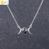 Retro Minimalist Crescent Moon And Sun Pendant Clavicle Necklace With Natural Stone And Electroplated Alloy For Women