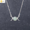 Retro Minimalist Crescent Moon And Sun Pendant Clavicle Necklace With Natural Stone And Electroplated Alloy For Women