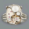 Retro Minimalist Geometric U Shape Metal Ring With Electroplated Mechanical Inspired Design For Men And Women