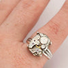 Retro Minimalist Geometric U Shape Metal Ring With Electroplated Mechanical Inspired Design For Men And Women