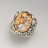 Retro Minimalist Geometric U Shape Metal Ring With Electroplated Mechanical Inspired Design For Men And Women