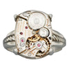 Retro Minimalist Geometric U Shape Metal Ring With Electroplated Mechanical Inspired Design For Men And Women
