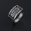 Retro Modern Style Cool Style Plaid 304 Stainless Steel Polishing Men'S Rings